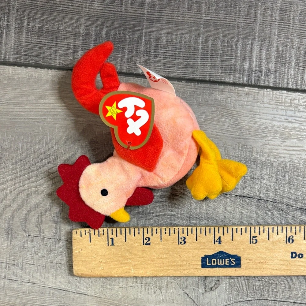 Ty 1993 Vintage Teenie Beanie Babies Strut The Rooster NWT